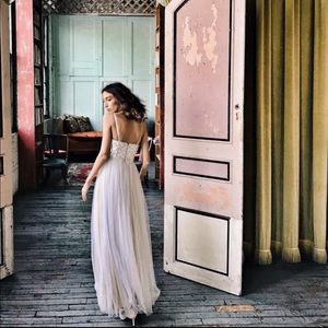 Sequin ivory and gold gown